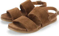 Sandalen|Freizeitschuhe * Ehm Damensandale Rauleder Cognac