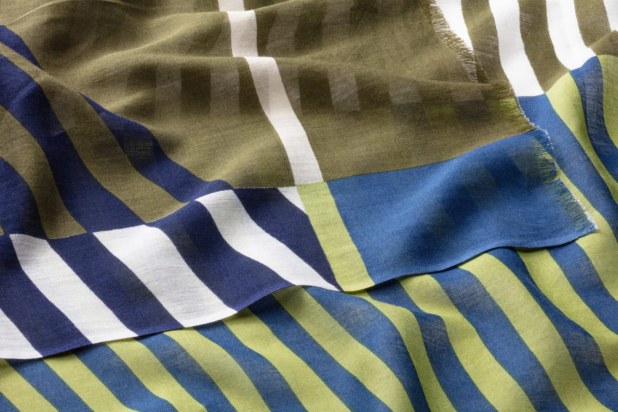 Schals & Tücher * Oska Damenschal gestreift, blau-grün