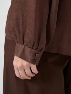 Blusen * LANIUS Damen-Schlupfbluse Ramie Braun