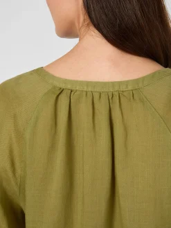 Blusen * LANIUS Damen-Schlupfbluse Ramie Oliv