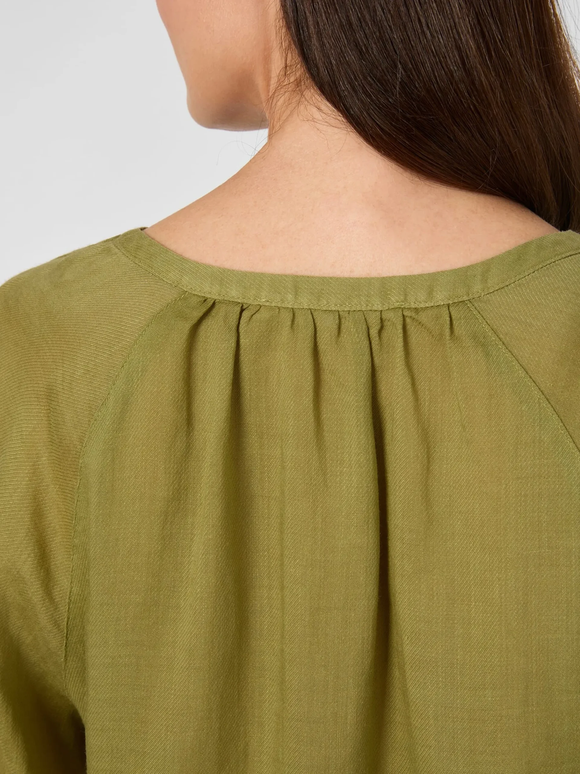 Blusen * LANIUS Damen-Schlupfbluse Ramie Oliv