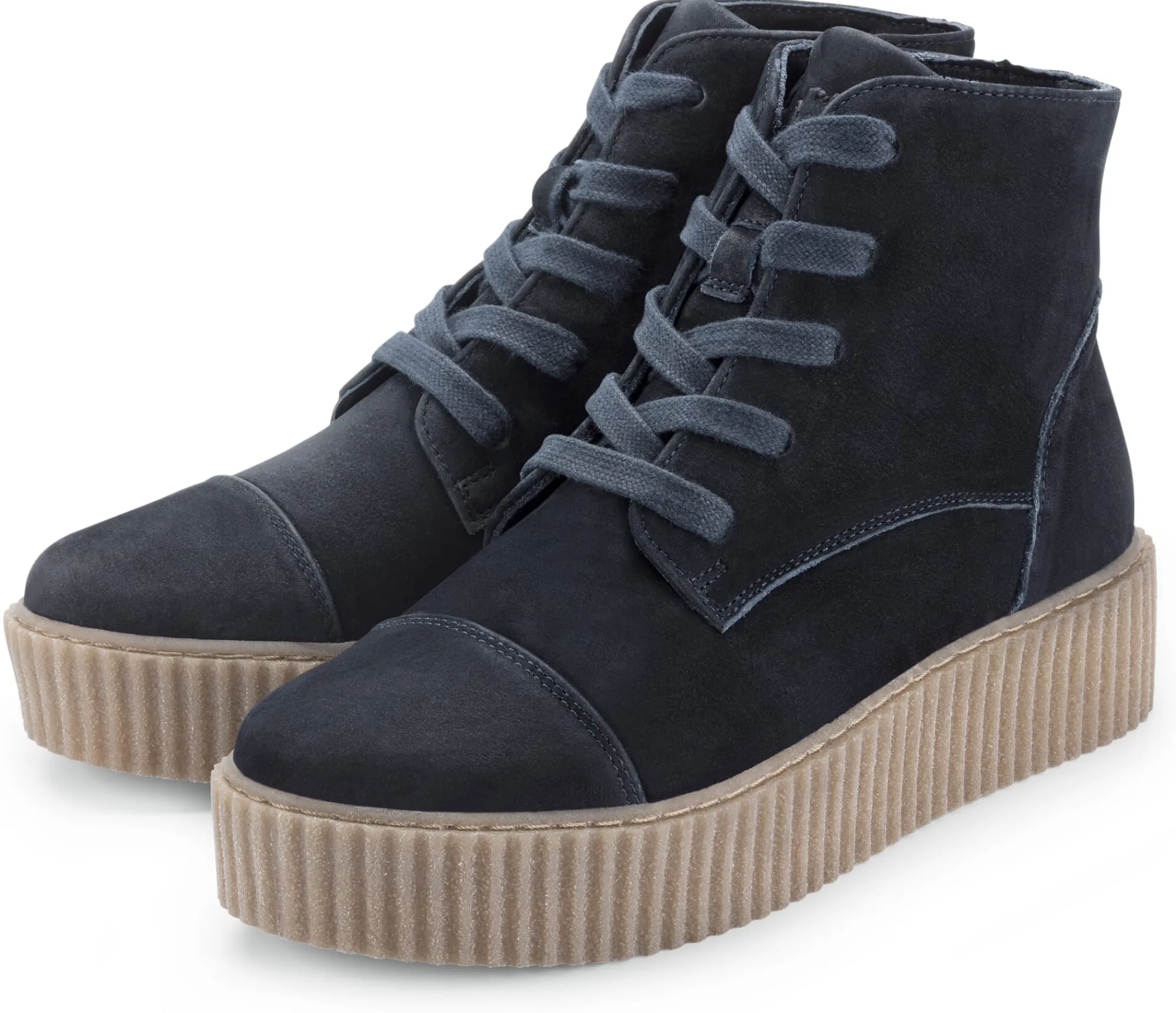 Stiefel * Werner Schuhe Damen-Schnürstiefel Dunkelblau