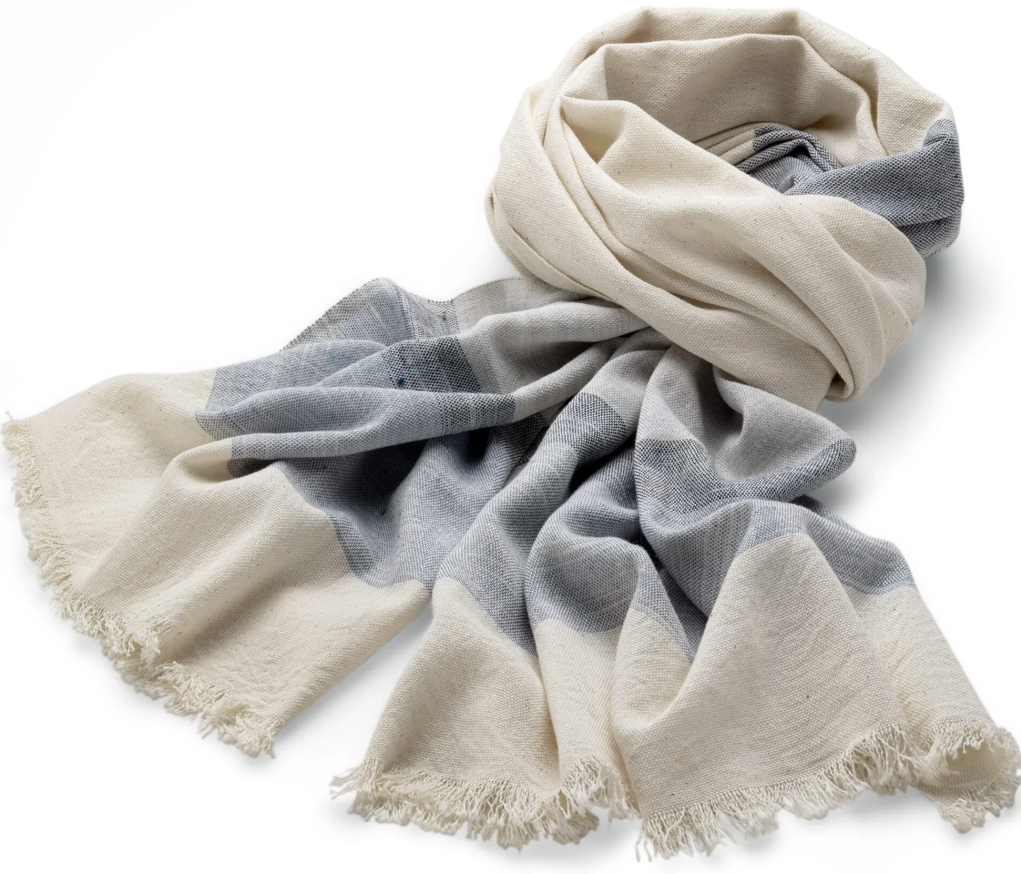 Schals & Tücher * Christiane Strobel Damen-Schultertuch gestreift, Creme-Blau