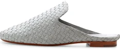 Klassische Damenschuhe * Allan K Damen-Slipper geflochten Hellgrau