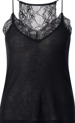 Shirts & Tops * LANIUS Damen-Spitzentop Schwarz