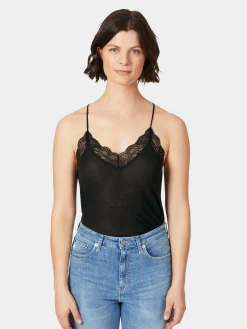 Shirts & Tops * LANIUS Damen-Spitzentop Schwarz