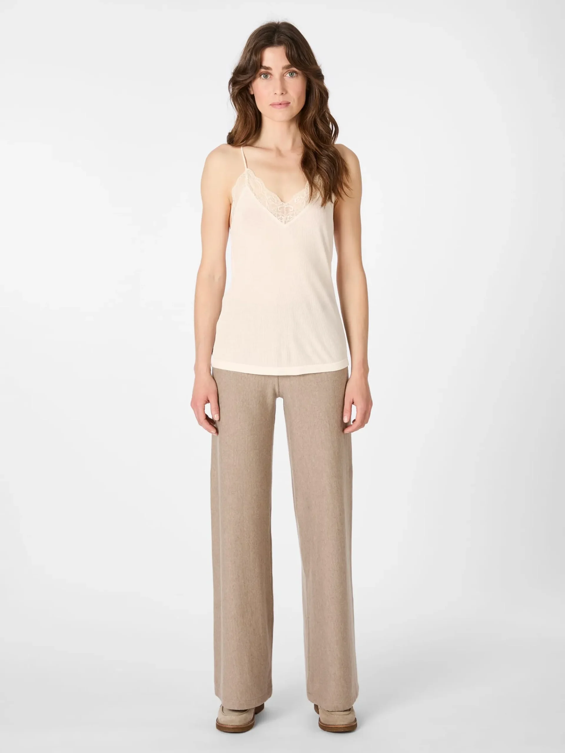 Shirts & Tops * LANIUS Damen-Spitzentop Naturweiß