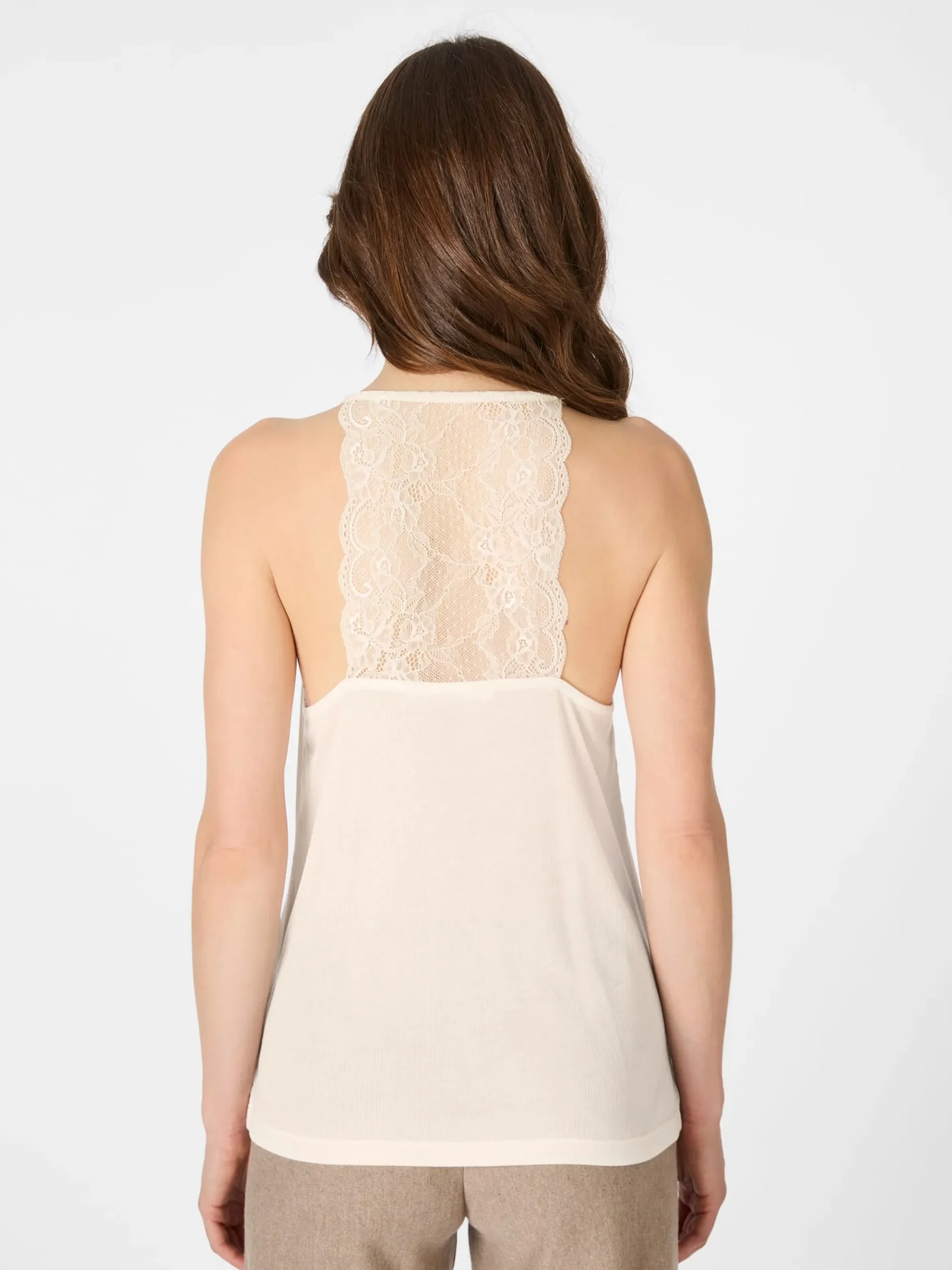 Shirts & Tops * LANIUS Damen-Spitzentop Naturweiß
