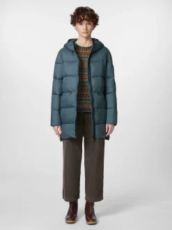 Jacken * Ecoalf Daen-Steppjacke lang Petrol