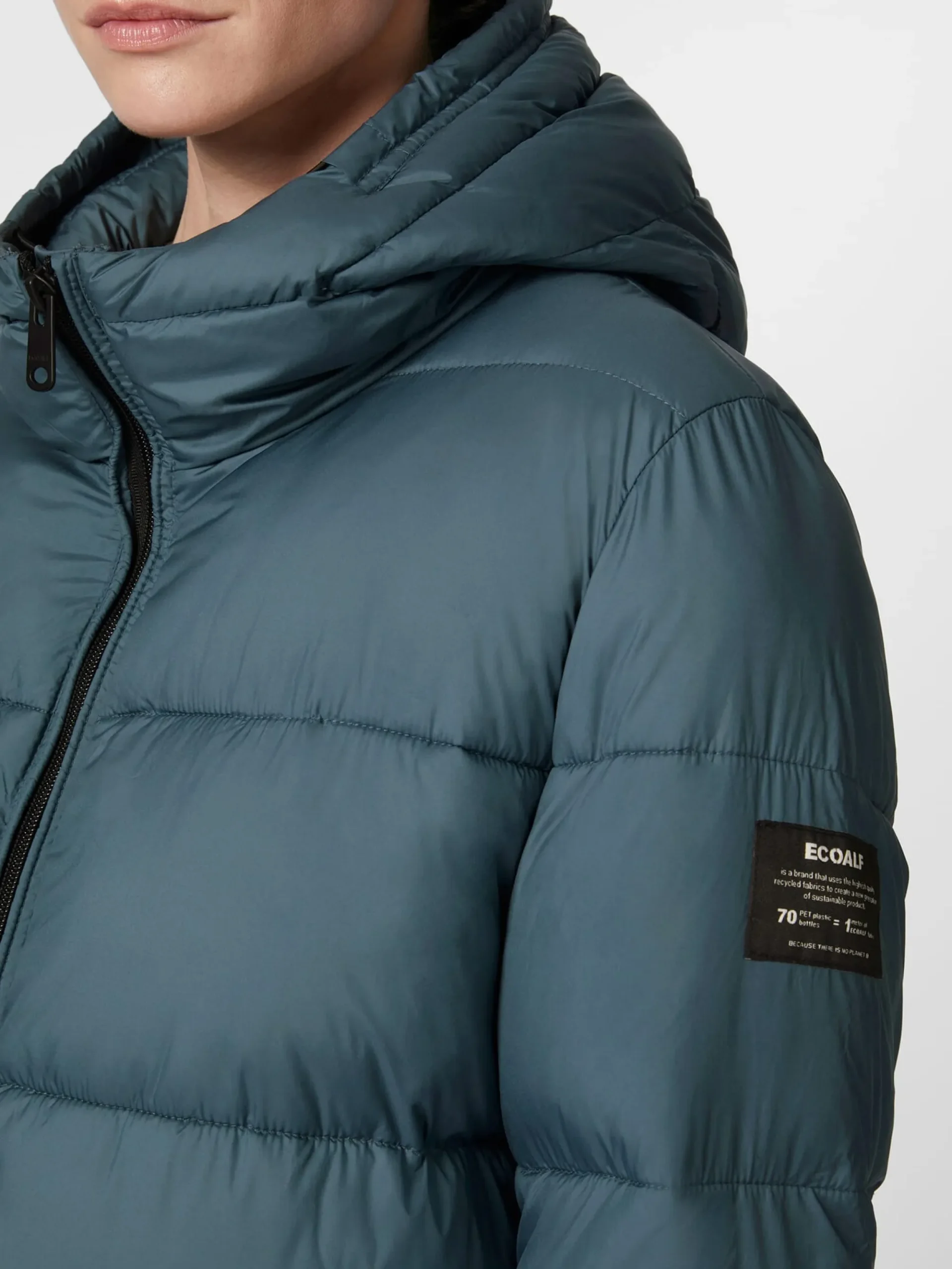 Jacken * Ecoalf Daen-Steppjacke lang Petrol
