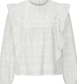 Blusen * LANIUS Damen-Stickereibluse mit Volants Weiß