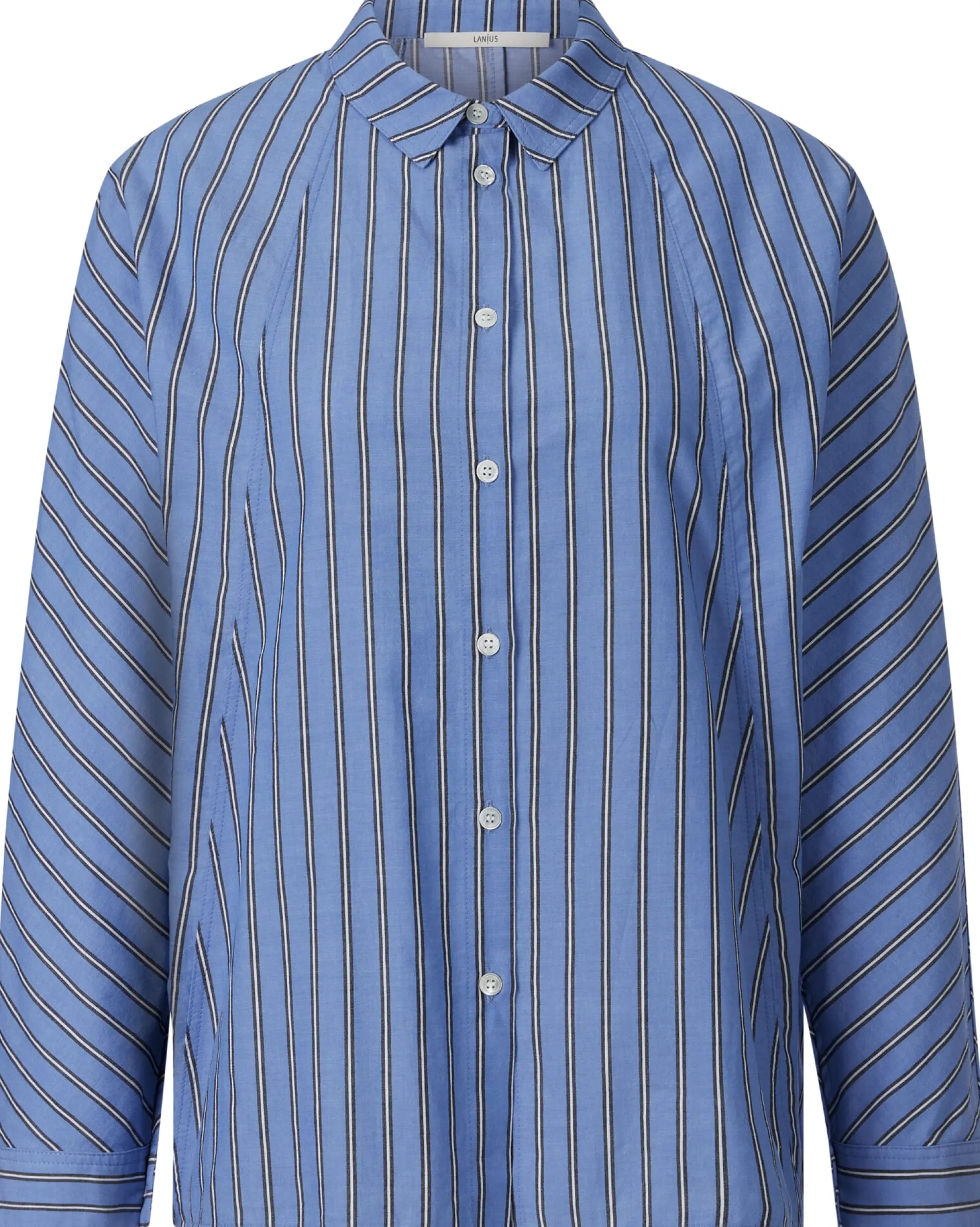 Blusen * LANIUS Damen-Streifenhemd Mittelblau