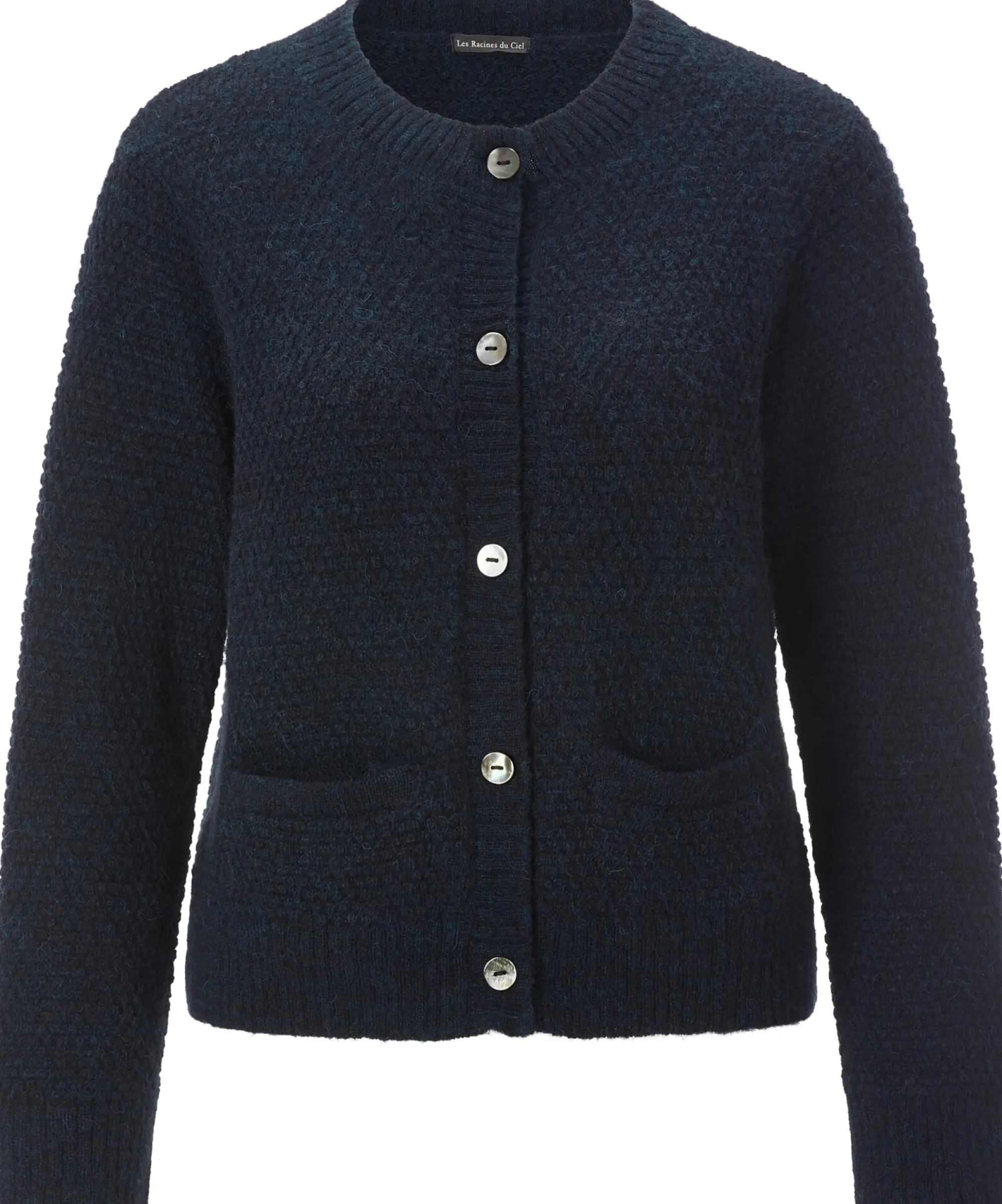 Strickjacken * Les Racines du Ciel Damen-Strickjacke Alpaka Dunkelblau
