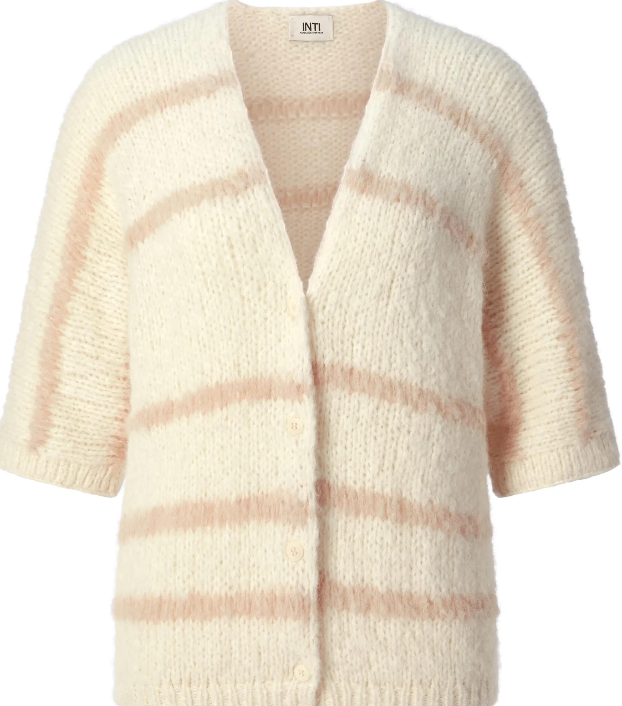 Strickjacken * Inti Knitwear Daen-Strickjacke Habar gestreift Natur