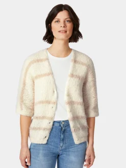 Strickjacken * Inti Knitwear Daen-Strickjacke Habar gestreift Natur