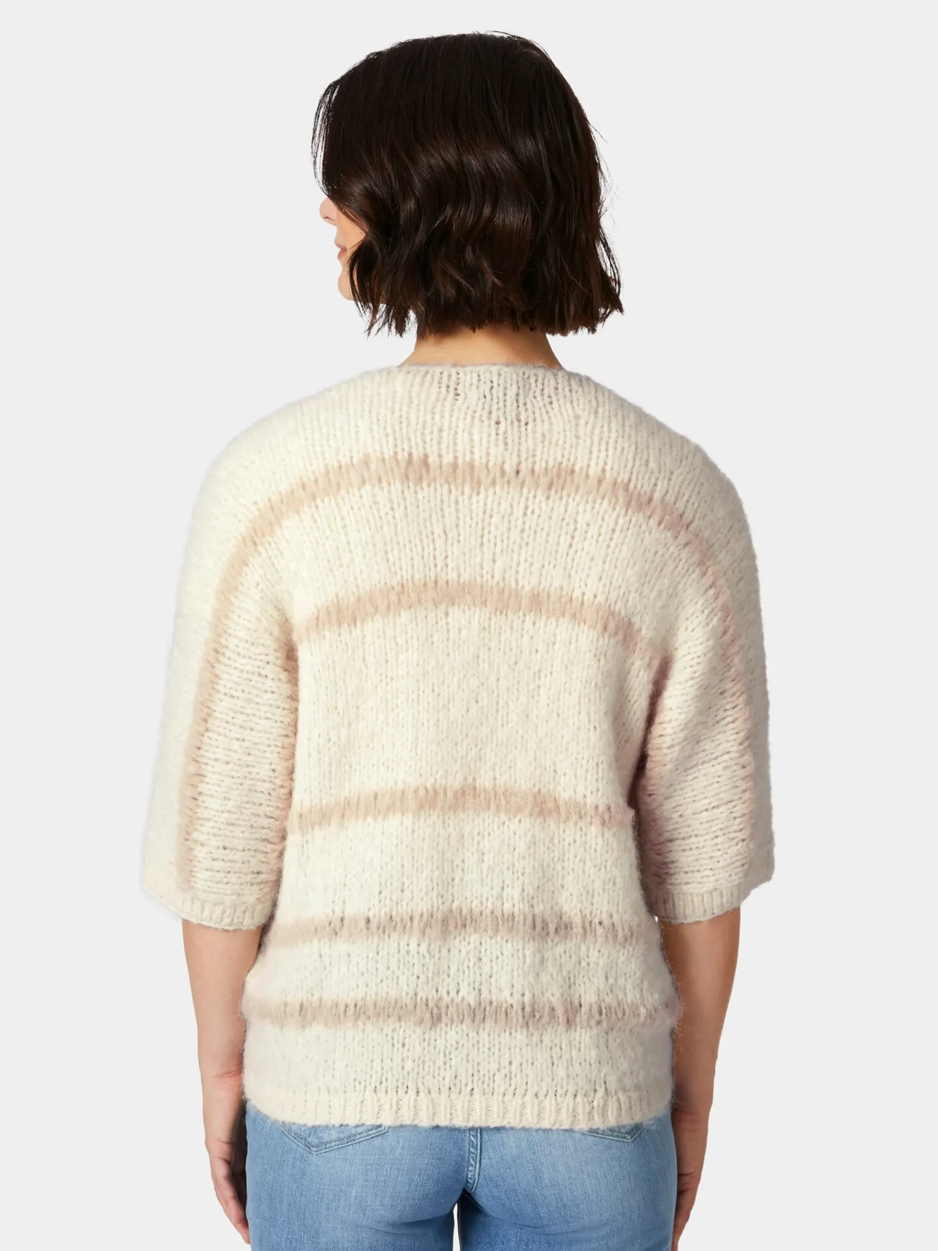 Strickjacken * Inti Knitwear Daen-Strickjacke Habar gestreift Natur