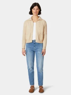 Strickjacken * Maglificio GRP Daen-trickjacke it Kragen Naturweiß