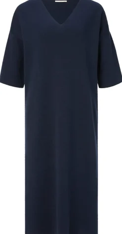 Kleider * LANIUS Damen-Strickkleid V-Ausschnitt Dunkelblau