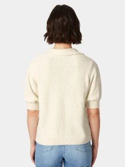 Shirts & Tops * LANIUS Damen-Strickpolo Bouclé Naturweiß