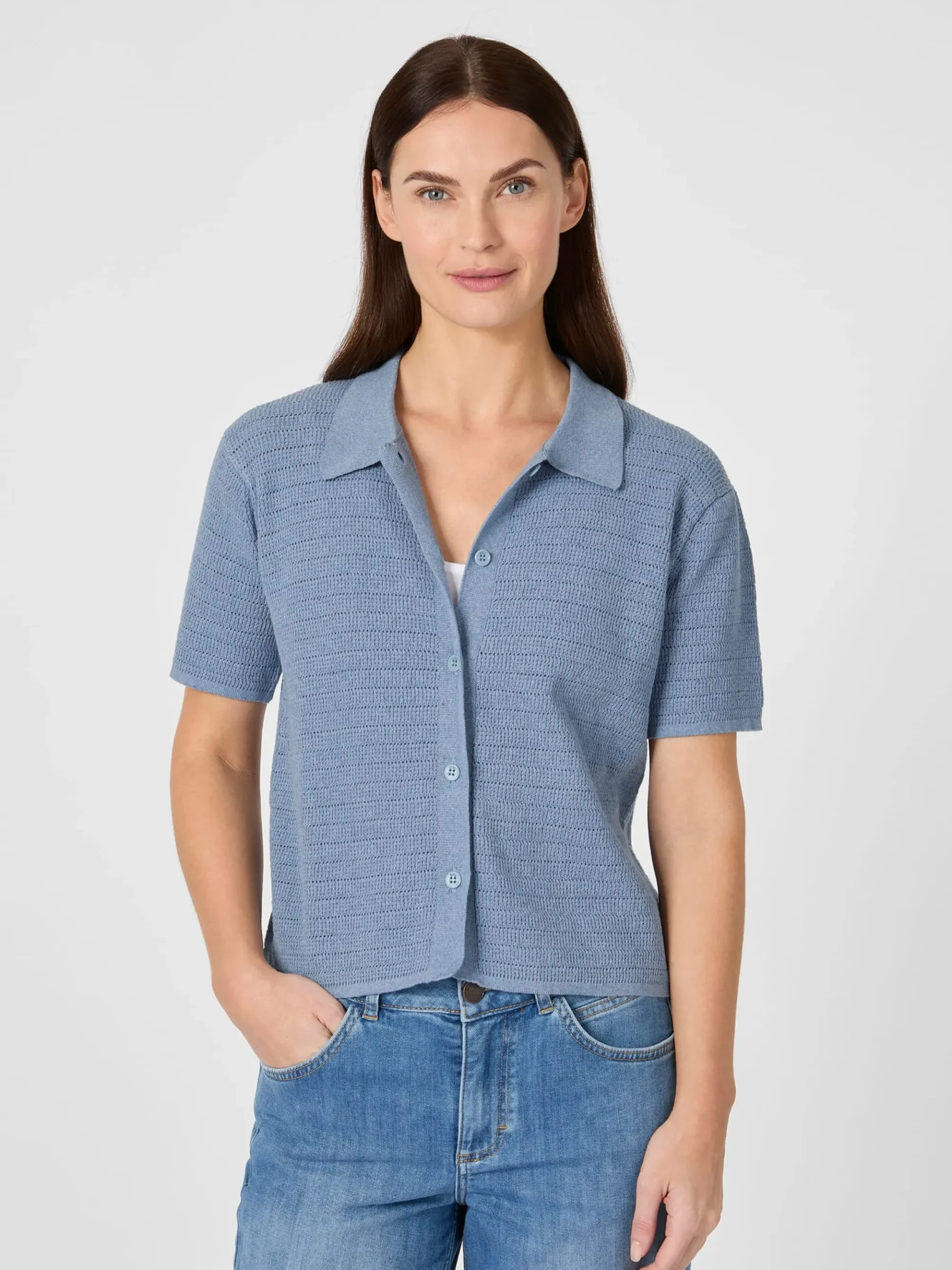 Shirts & Tops * Rifò Daen-trickpoo geknöpft Hellblau