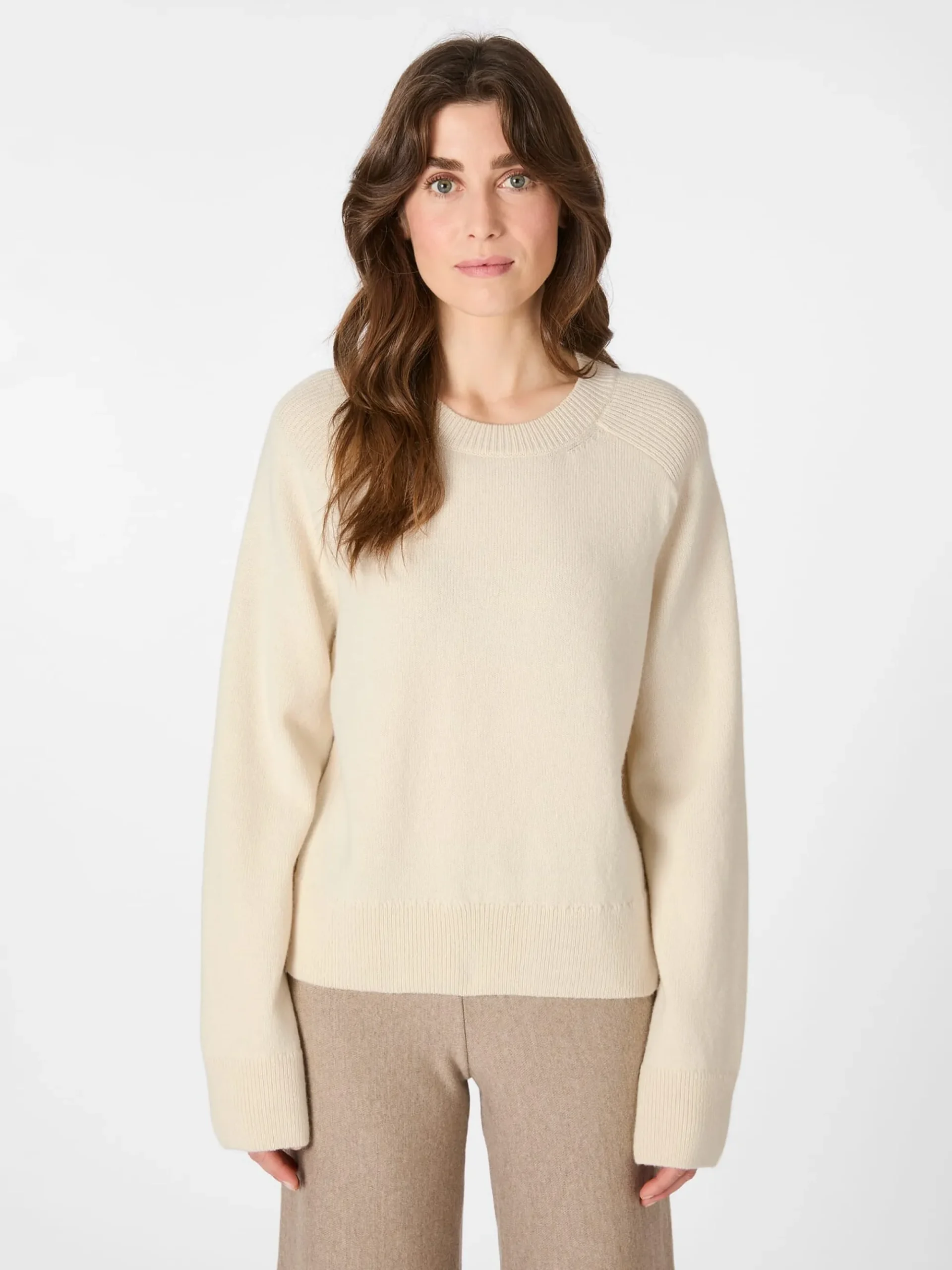Pullover * LANIUS Damen-Strickpullover Naturweiß