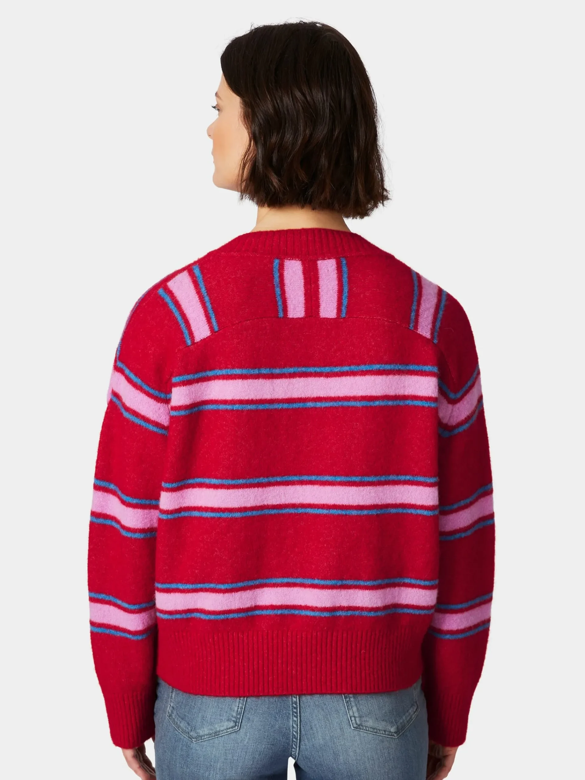 Pullover * LANIUS Damen-Strickpullover gestreift Rot