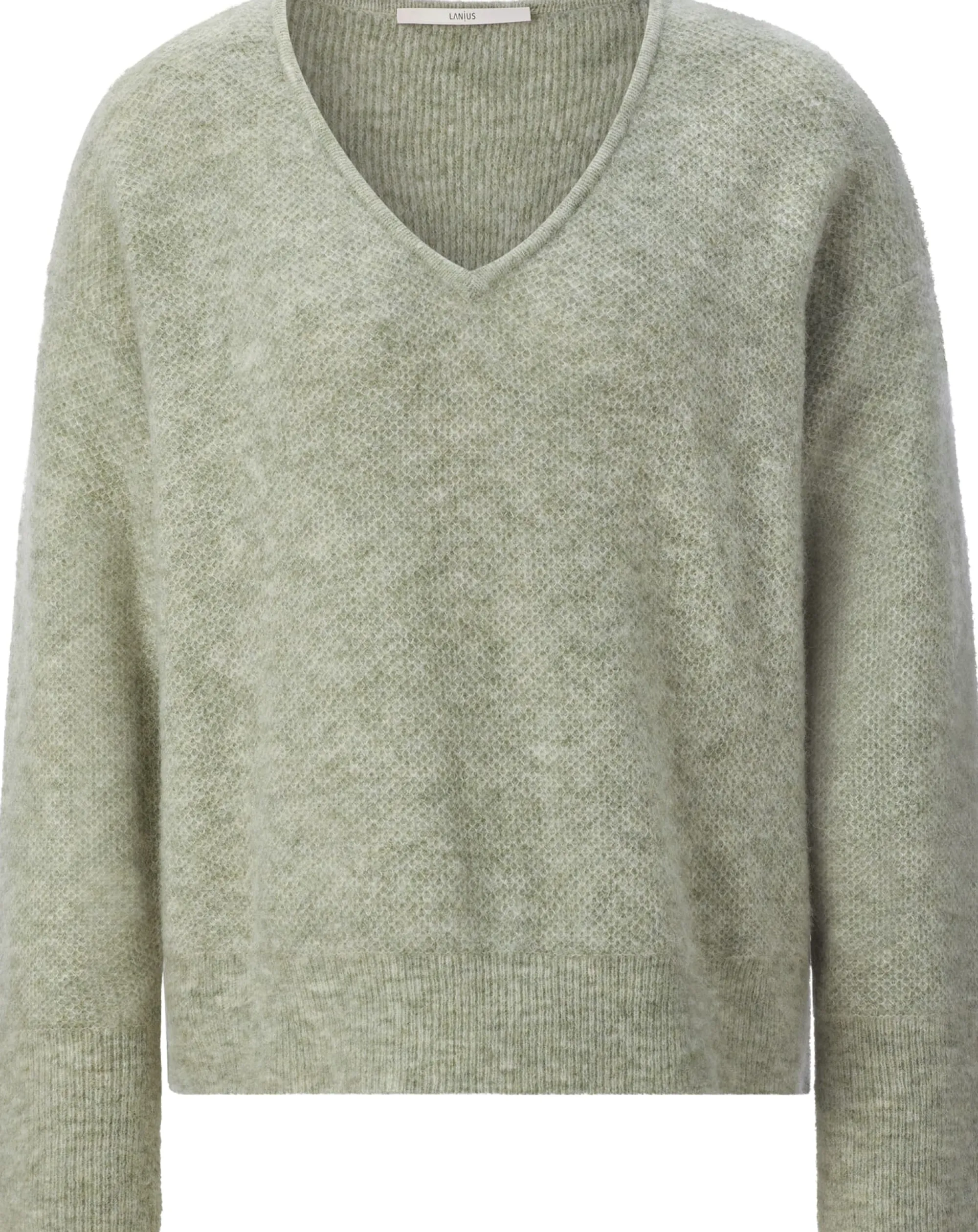 Pullover * LANIUS Damen-Strickpullover V-Ausschnitt Hellgrün