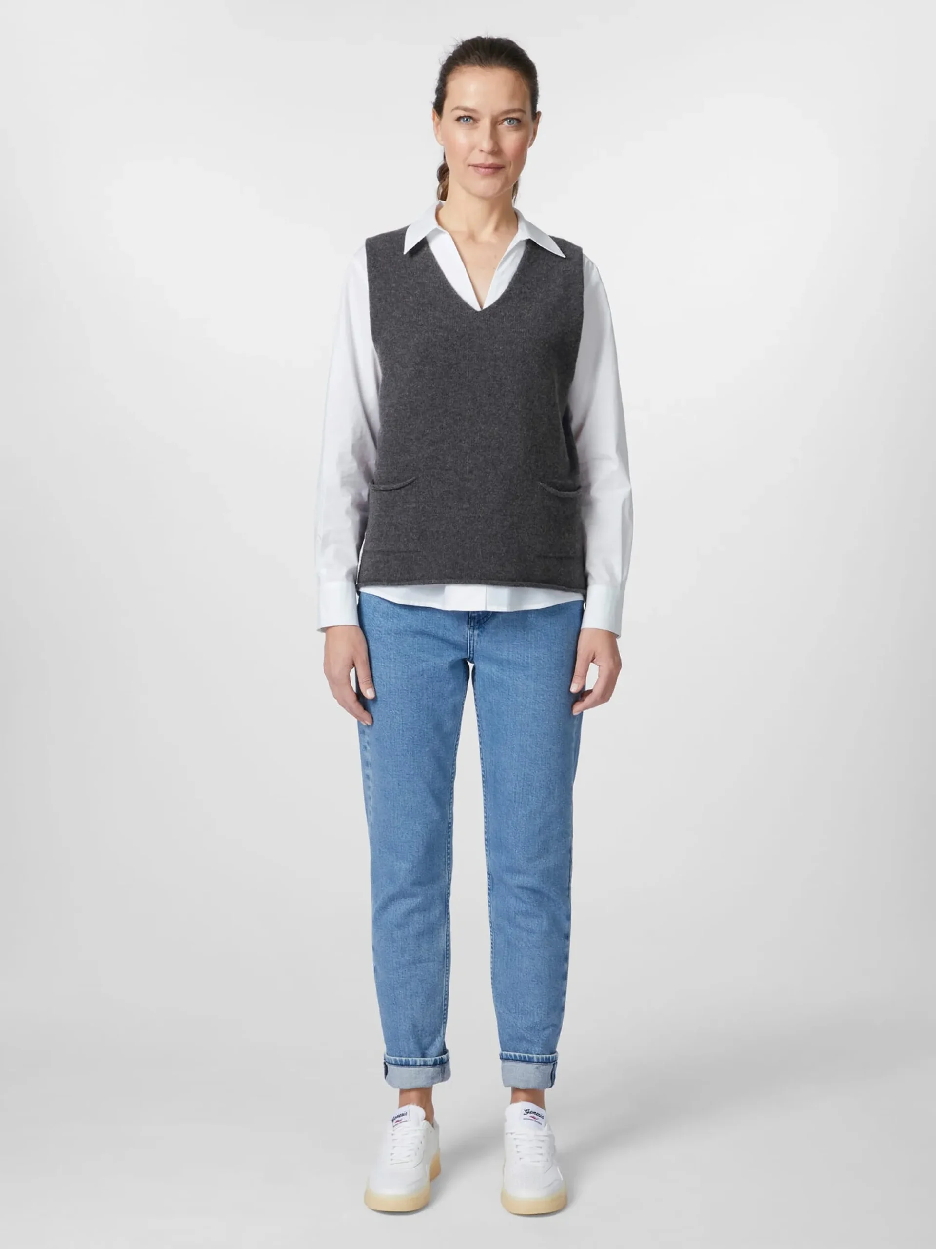 Pullover * Eribé Damen-Strickpullunder Grau