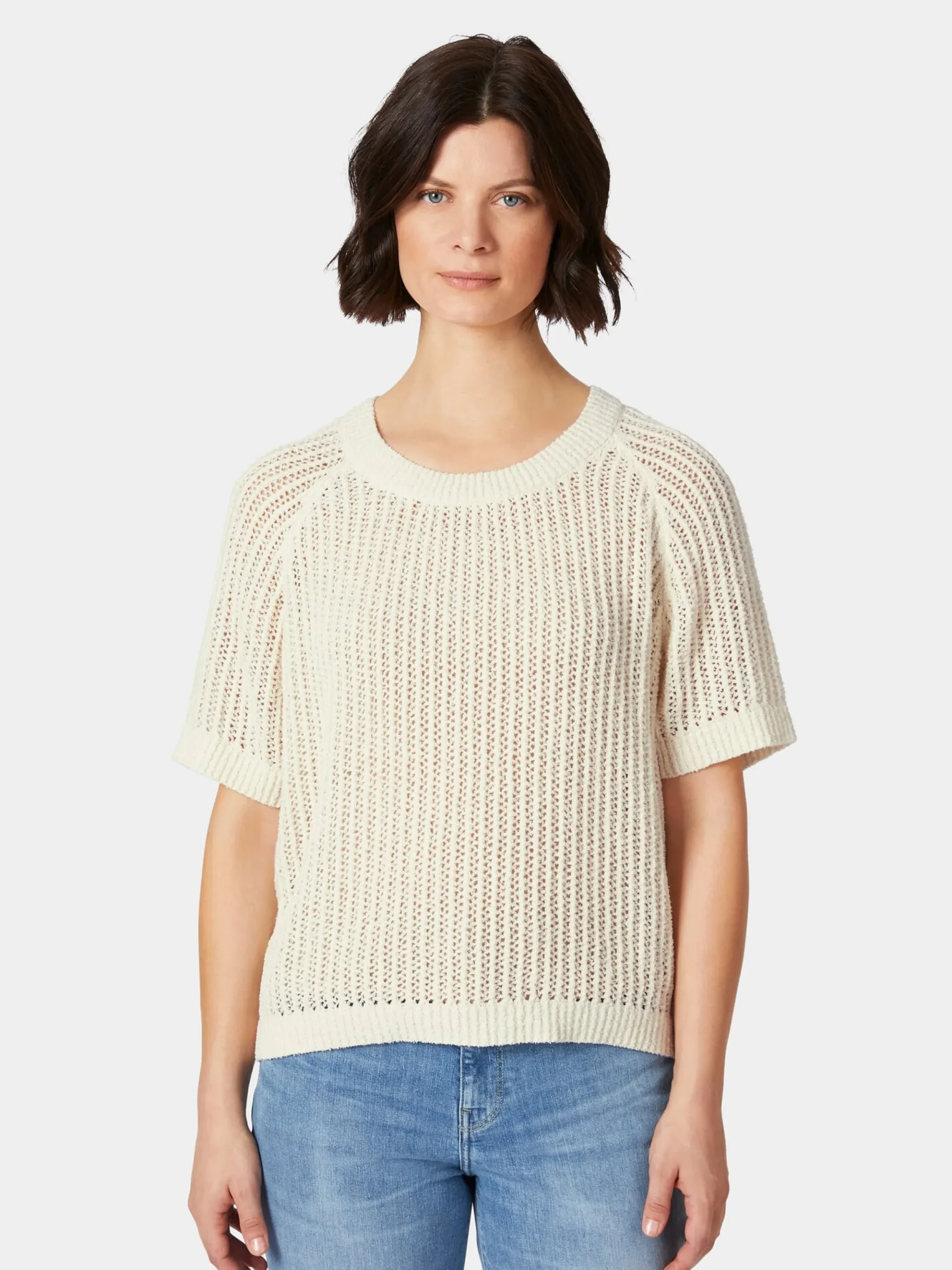 Shirts & Tops * LANIUS Damen-Strickshirt Bouclé Naturweiß