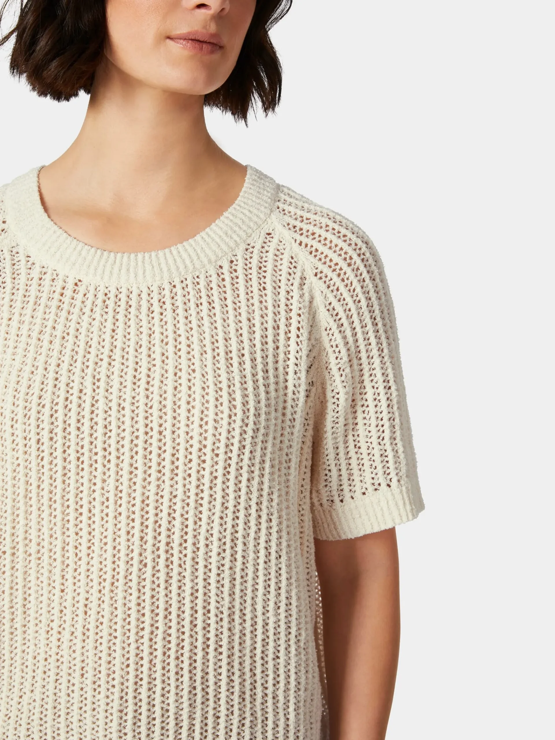 Shirts & Tops * LANIUS Damen-Strickshirt Bouclé Naturweiß