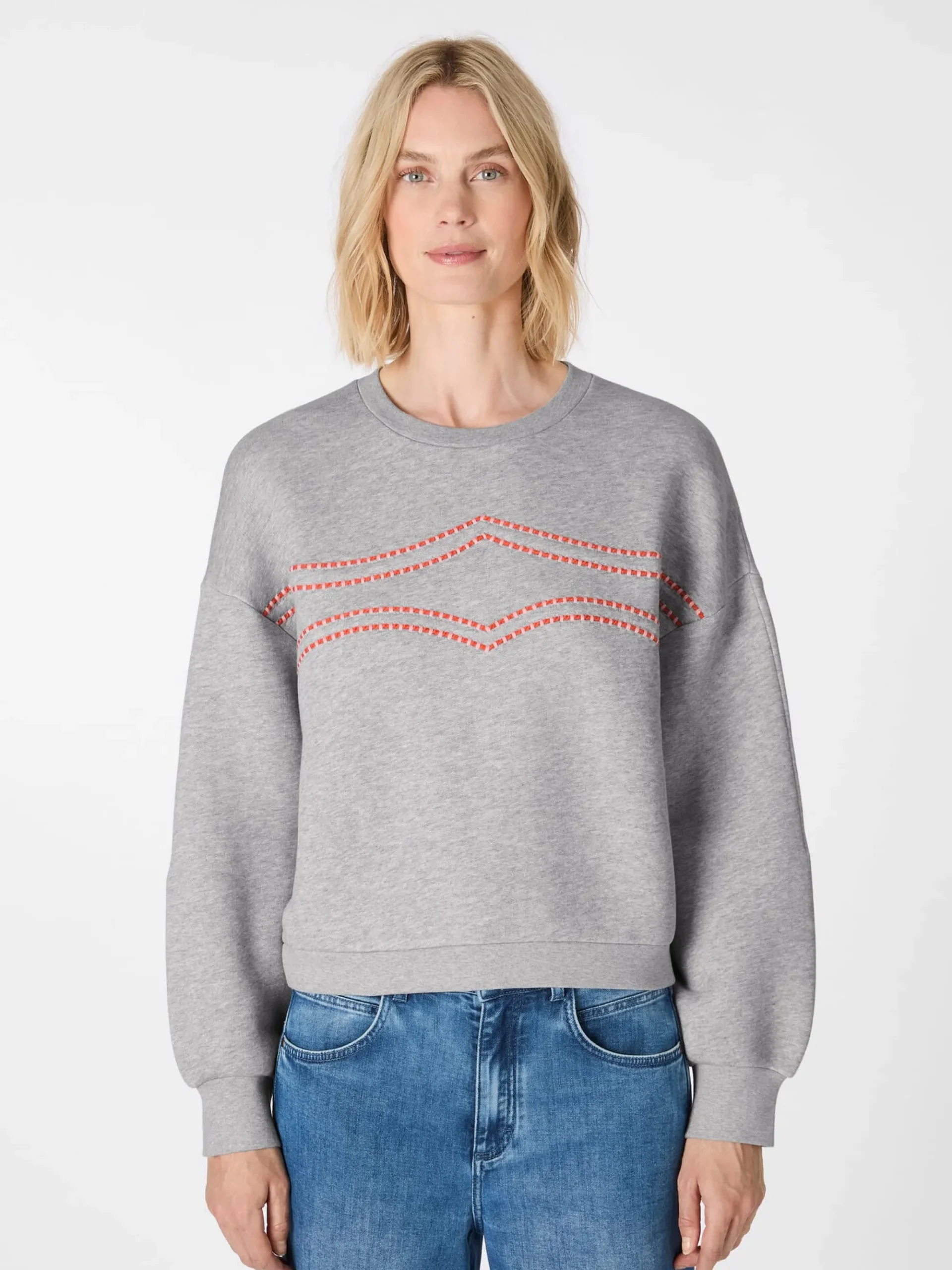 Sweatshirts & Hoodies|Pullover * LANIUS Damen-Sweatshirt mit Stickerei Hellgrau