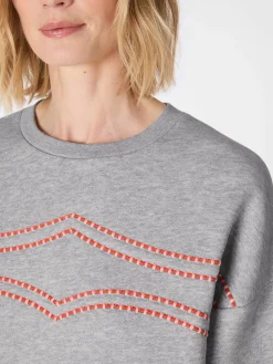 Sweatshirts & Hoodies|Pullover * LANIUS Damen-Sweatshirt mit Stickerei Hellgrau