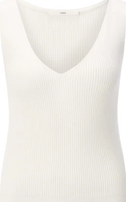 Shirts & Tops * LANIUS Damentop Rippenstrick Weiß