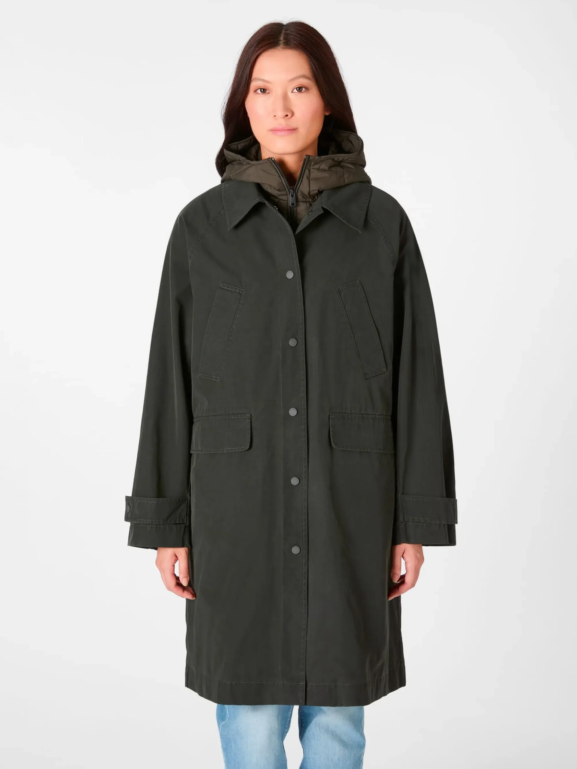 Mäntel * Ecoalf Daen-Trenchcoat 2in1 it Wete Oliv