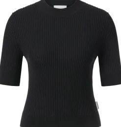 Shirts & Tops * Armedangels Damen-T-Shirt Rippe Schwarz