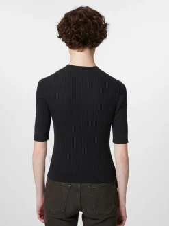 Shirts & Tops * Armedangels Damen-T-Shirt Rippe Schwarz