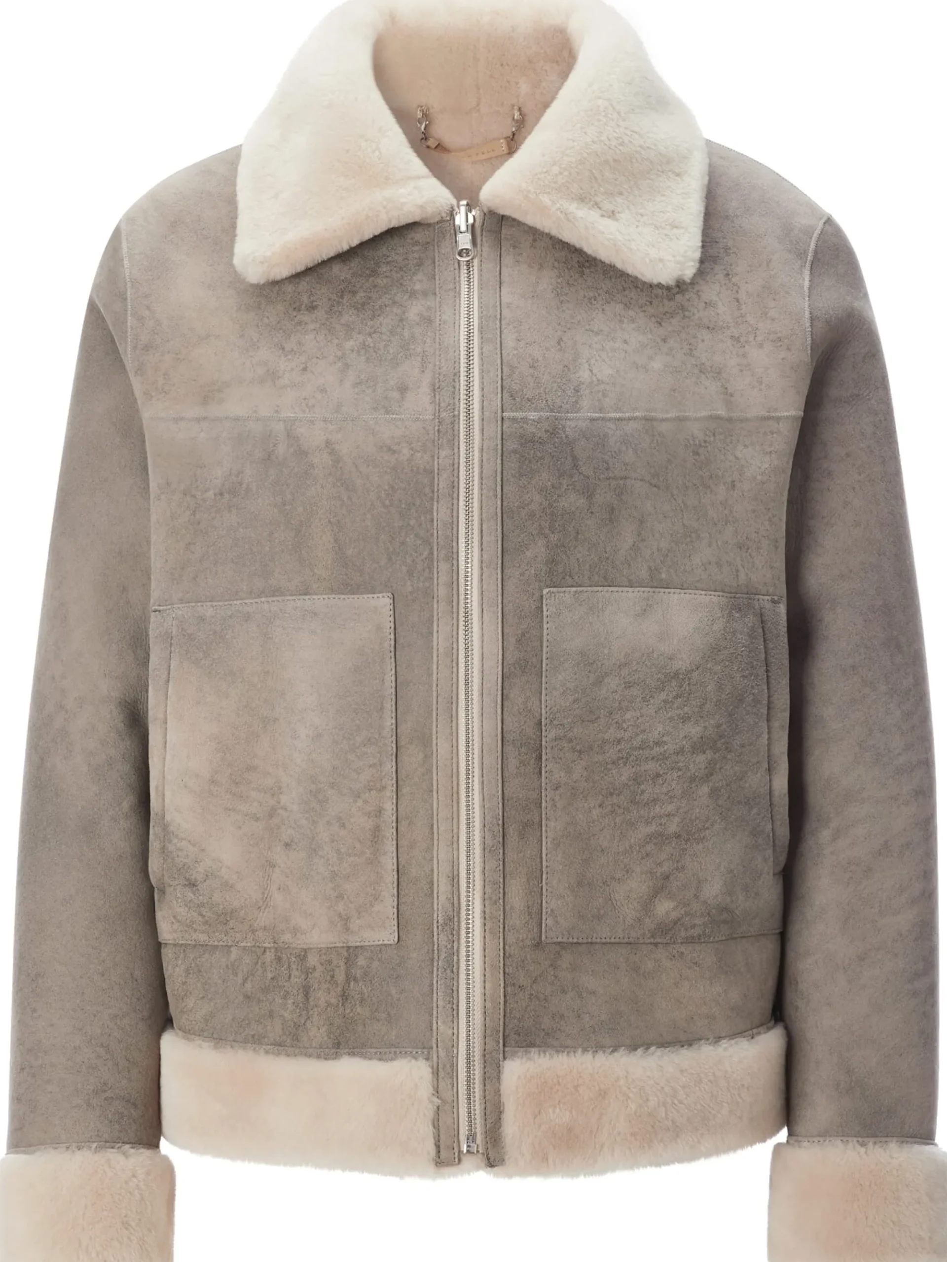 Jacken * Wunderfell Damen-Wendejacke Lammfell Hellgrau