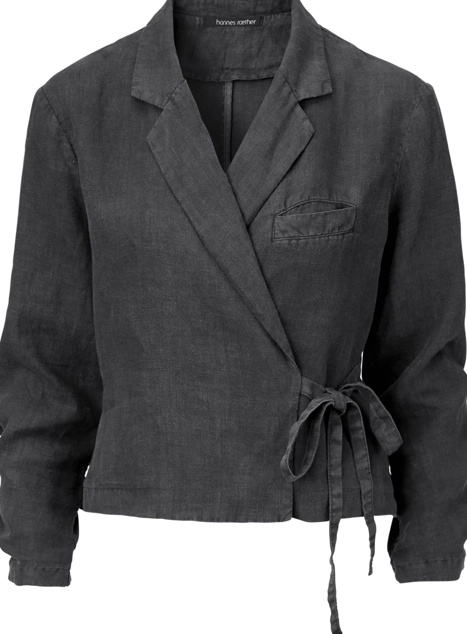 Blazer & Westen * Hannes Roether Daen-Wickelblazer kurz Anthrazit