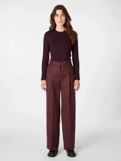 Hosen * LANIUS Damen-Wollhose Bordeaux