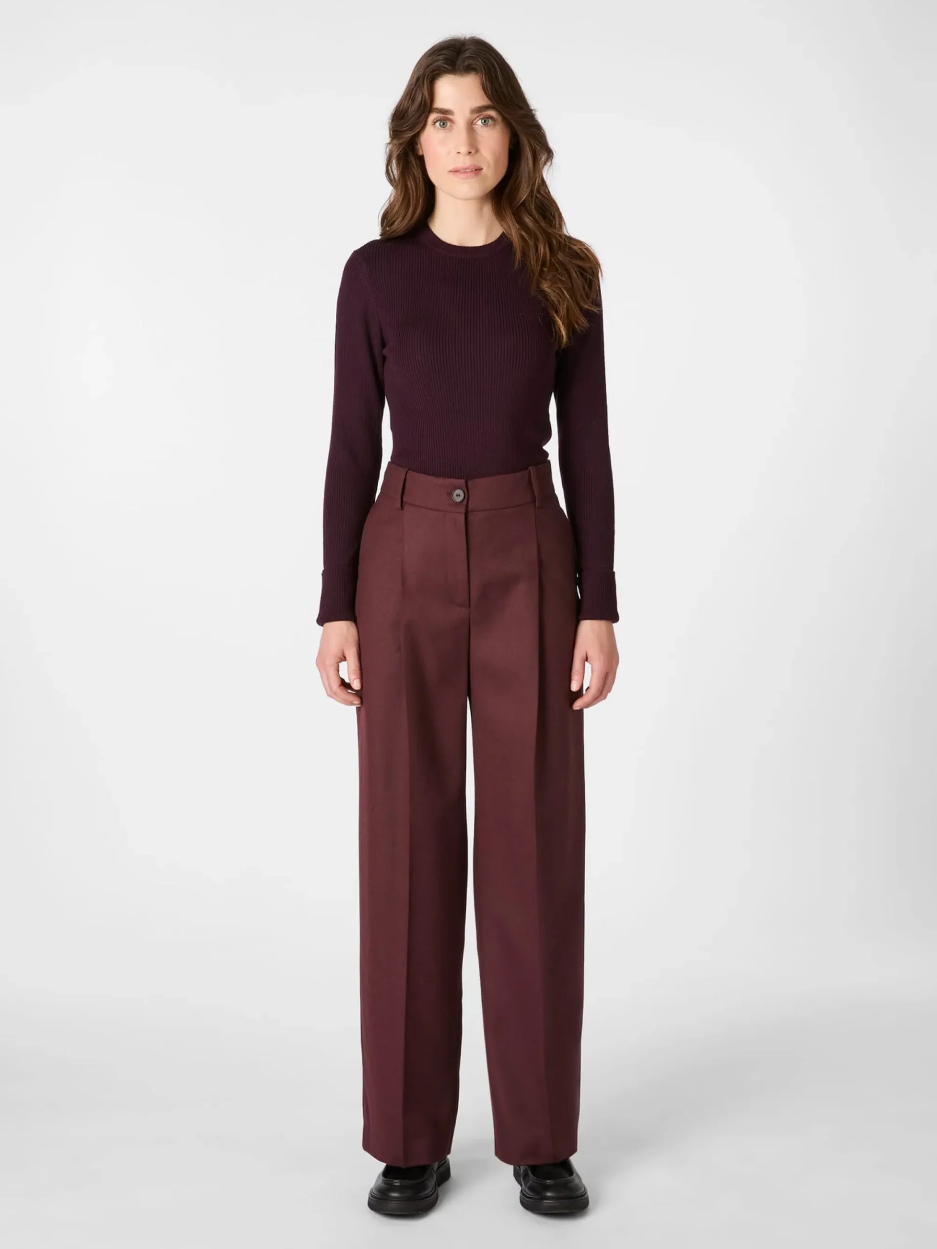 Hosen * LANIUS Damen-Wollhose Bordeaux