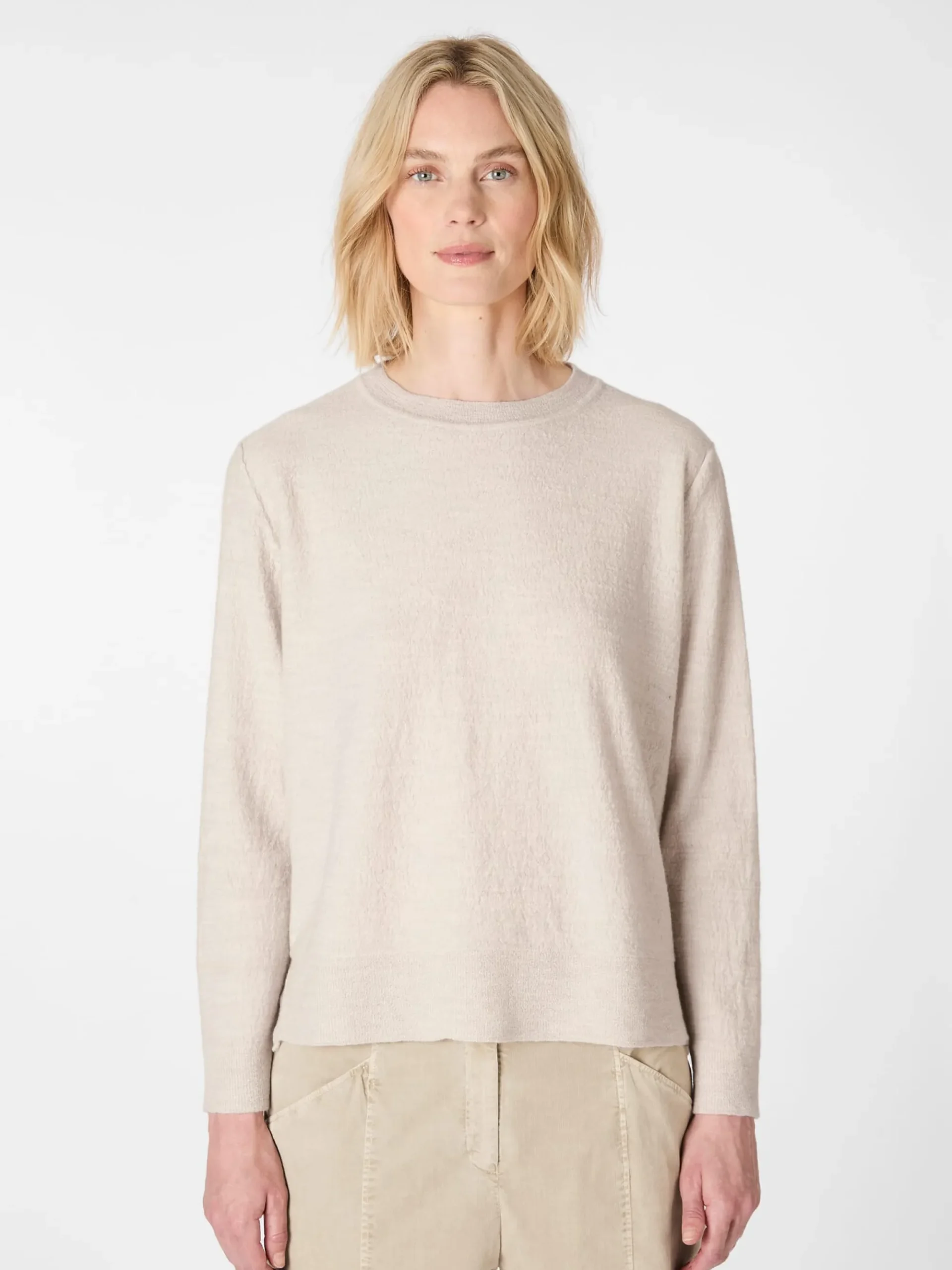 Pullover * Oska Damen-Wollpullover Naturweiß