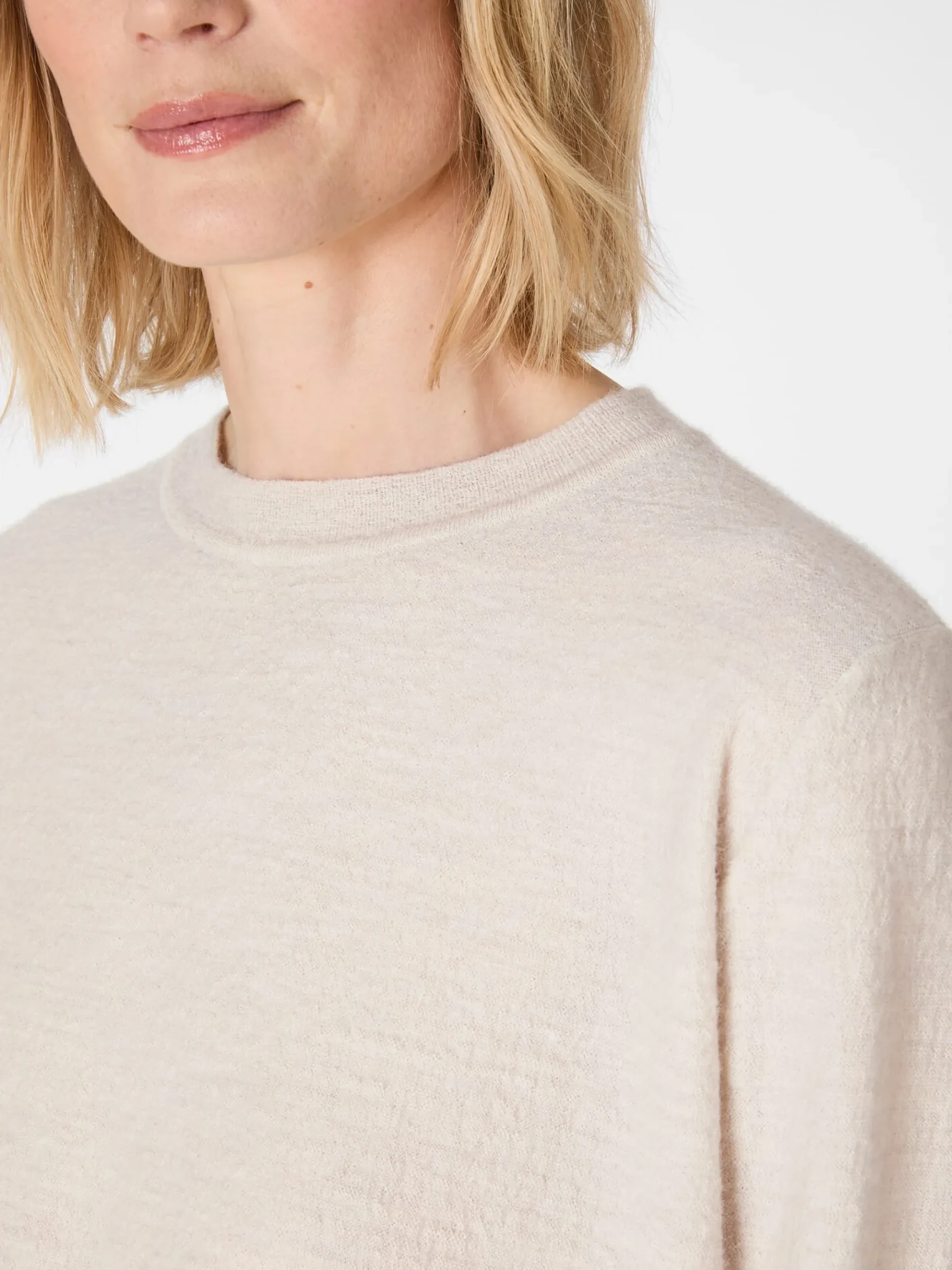Pullover * Oska Damen-Wollpullover Naturweiß