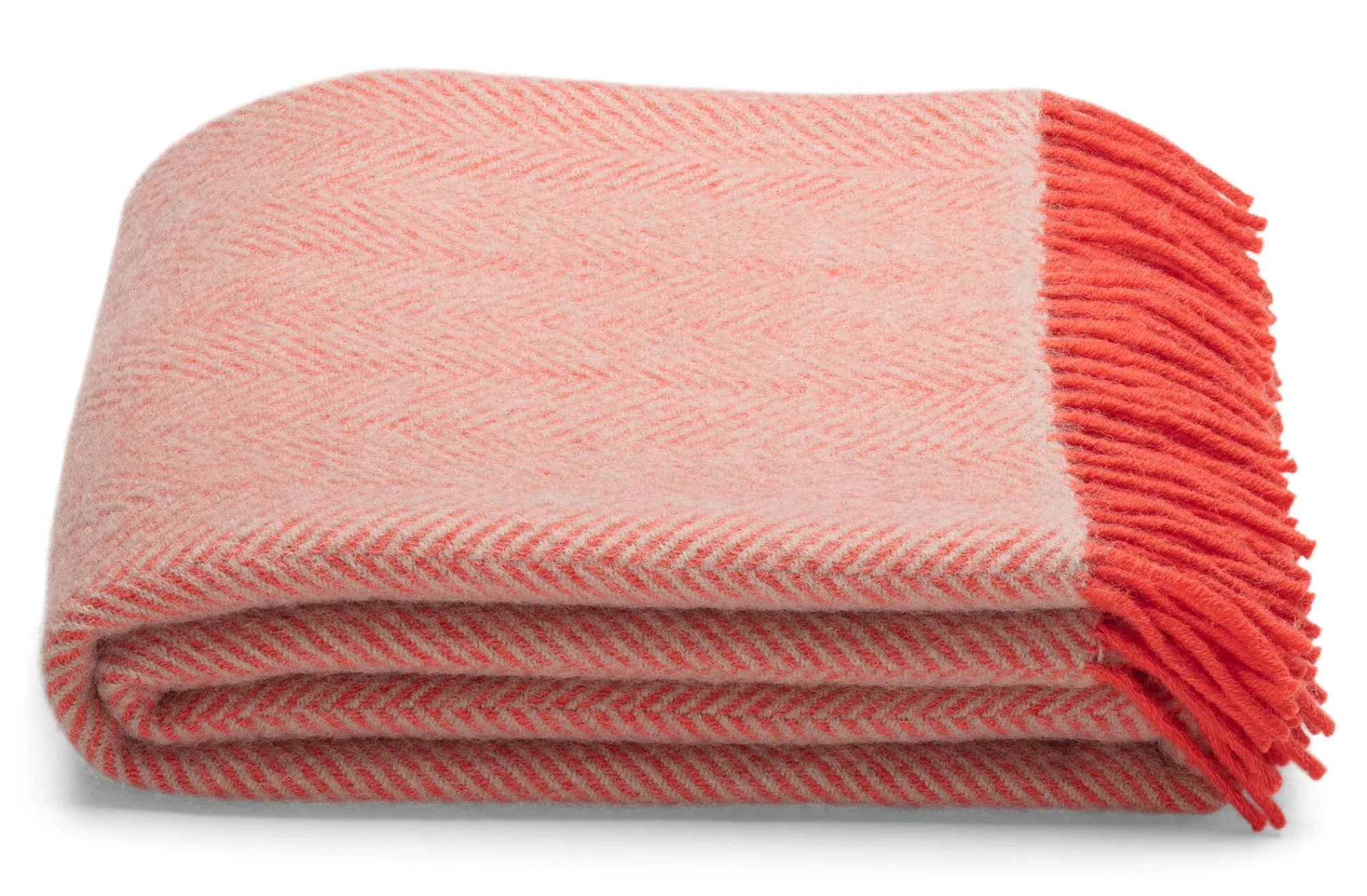 Decken * Tweedmill Textiles Decke Fischgrät Koralle