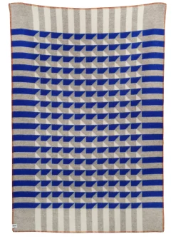 Decken * Røros Tweed Decke Kvam Blau