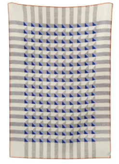 Decken * Røros Tweed Decke Kvam Blau