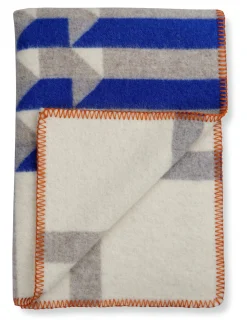 Decken * Røros Tweed Decke Kvam Blau