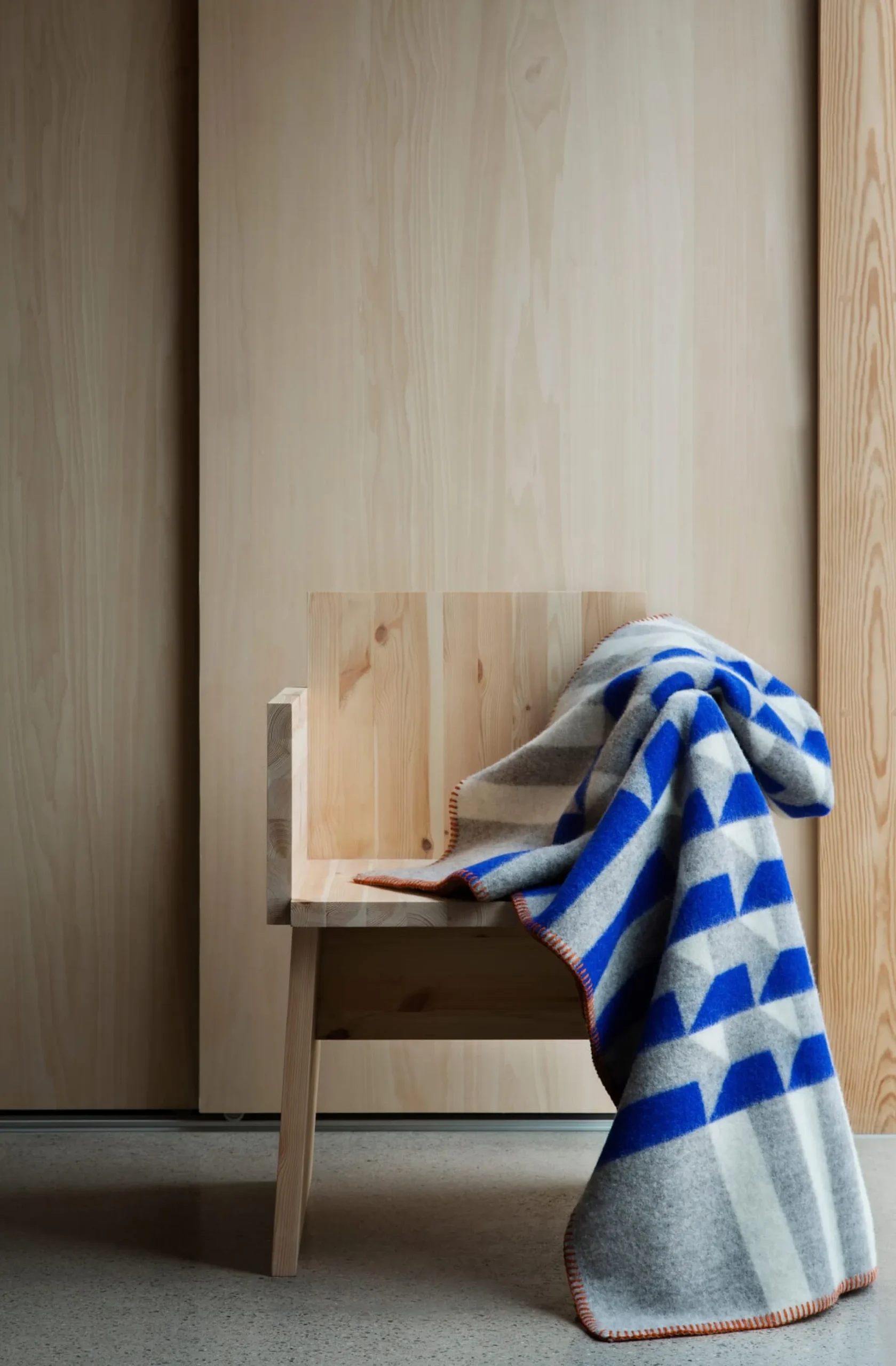 Decken * Røros Tweed Decke Kvam Blau