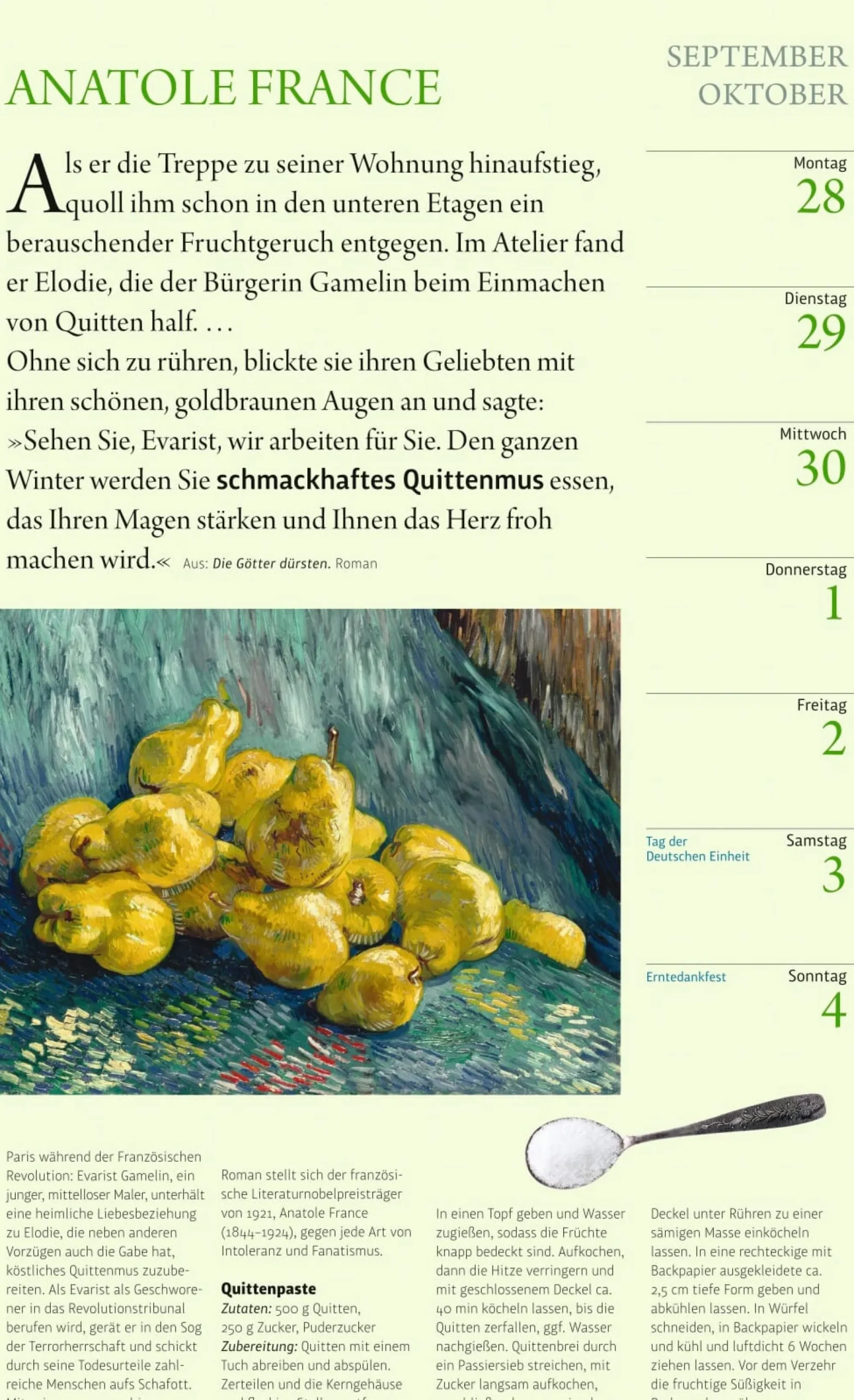 Wandkalender|Zeitplaner & Kalender * Athesia Kalenderverlag Der literarische Küchenkalender 2026
