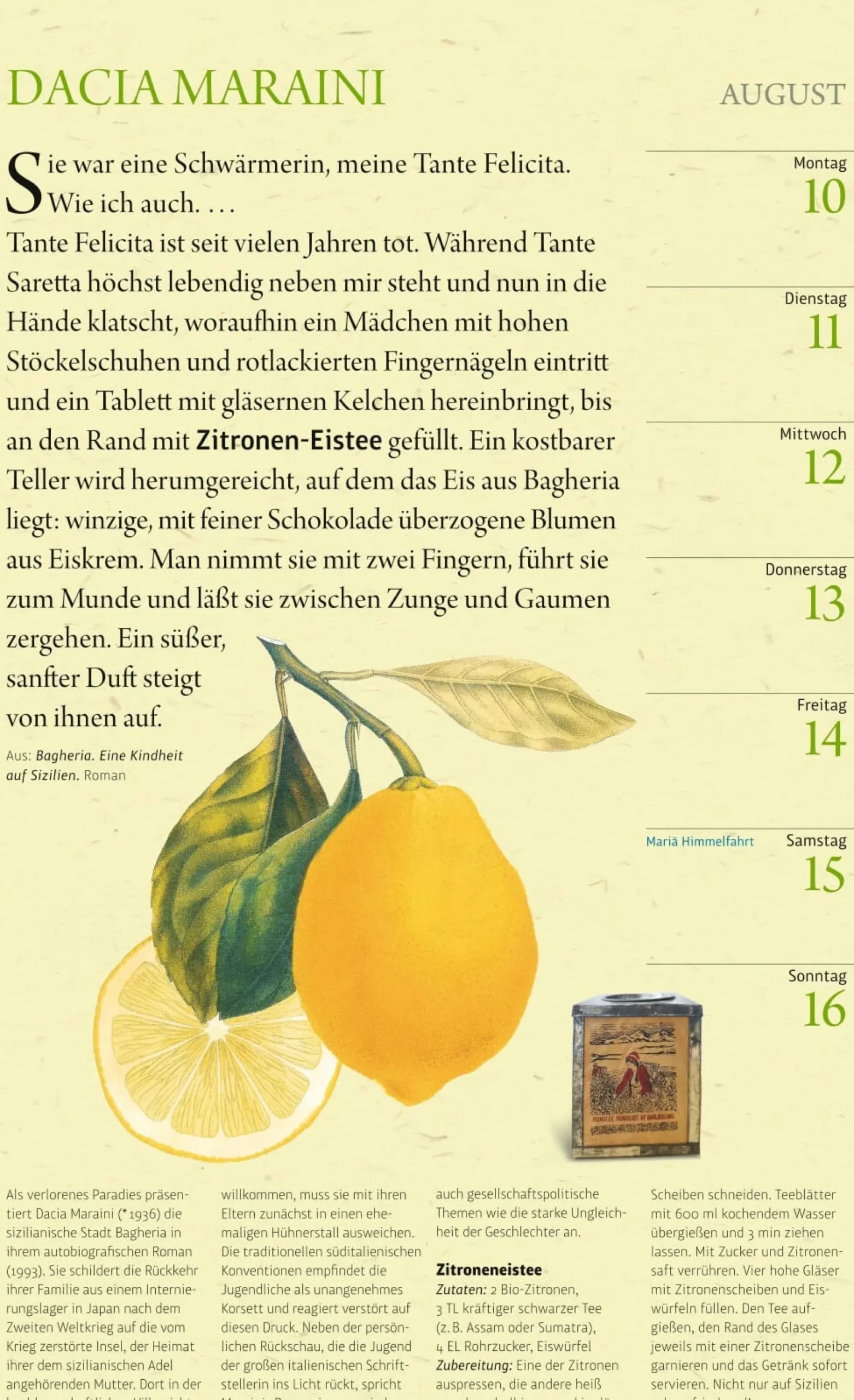 Wandkalender|Zeitplaner & Kalender * Athesia Kalenderverlag Der literarische Küchenkalender 2026