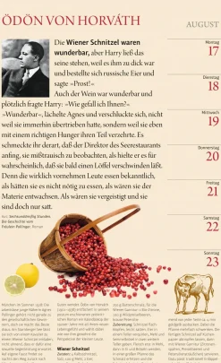 Wandkalender|Zeitplaner & Kalender * Athesia Kalenderverlag Der literarische Küchenkalender 2026